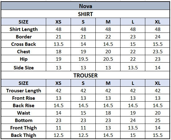 NOVA Size Help