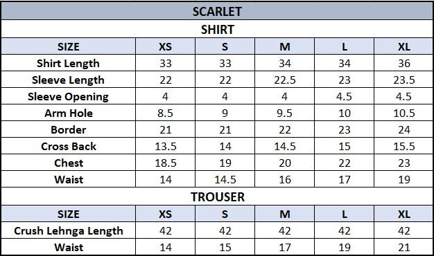 SCARLET Size Help